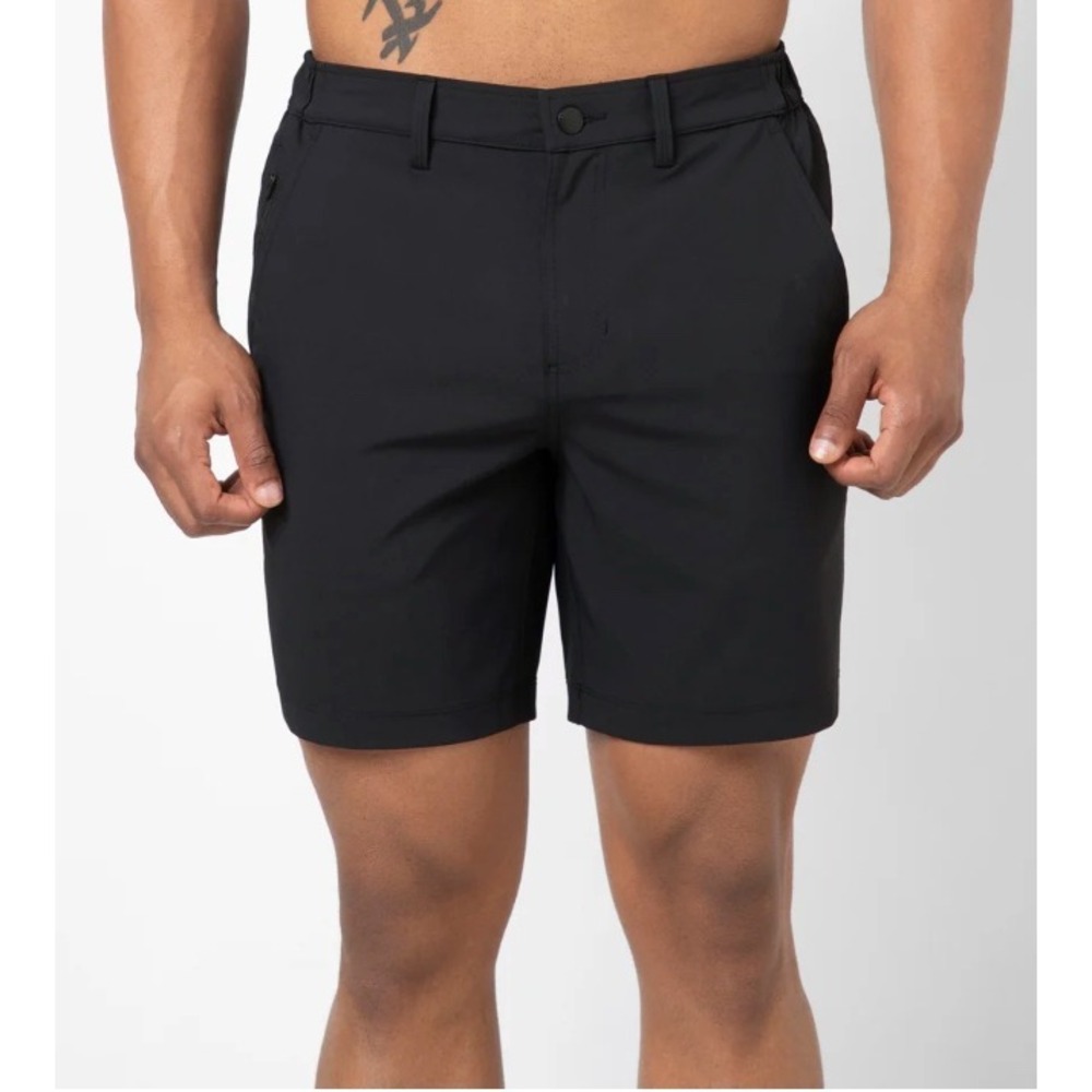 Bearbottom Mens 7 Inch Hybrid Stretch Tech Shorts Black XXL Activewear Golf